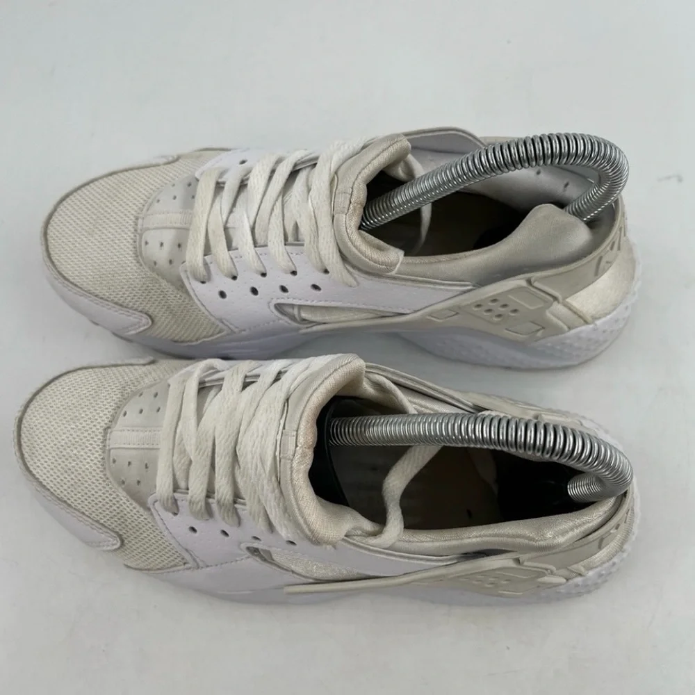 👞 Nike Kids Air Huarache- SZV6 Y -White Lace-Up Shoes Sneakers